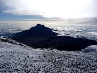 14671547 - the snowy peak of mt kilimanjaro in tanzania, africa